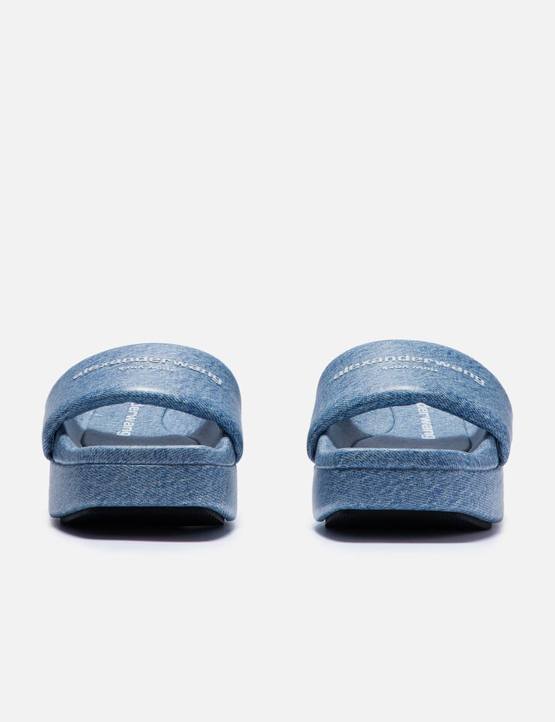 【送料&関税込】Alexander Wang Float Slides Alexander Wang Float Denim Print Leather Platform Slide