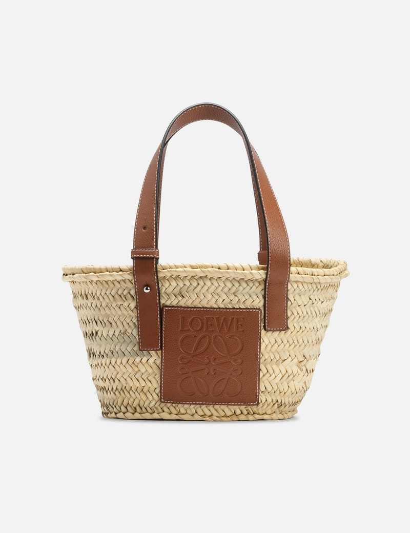 Loewe - Small Basket Bag In Palm Leaf And Calfskin | HBX