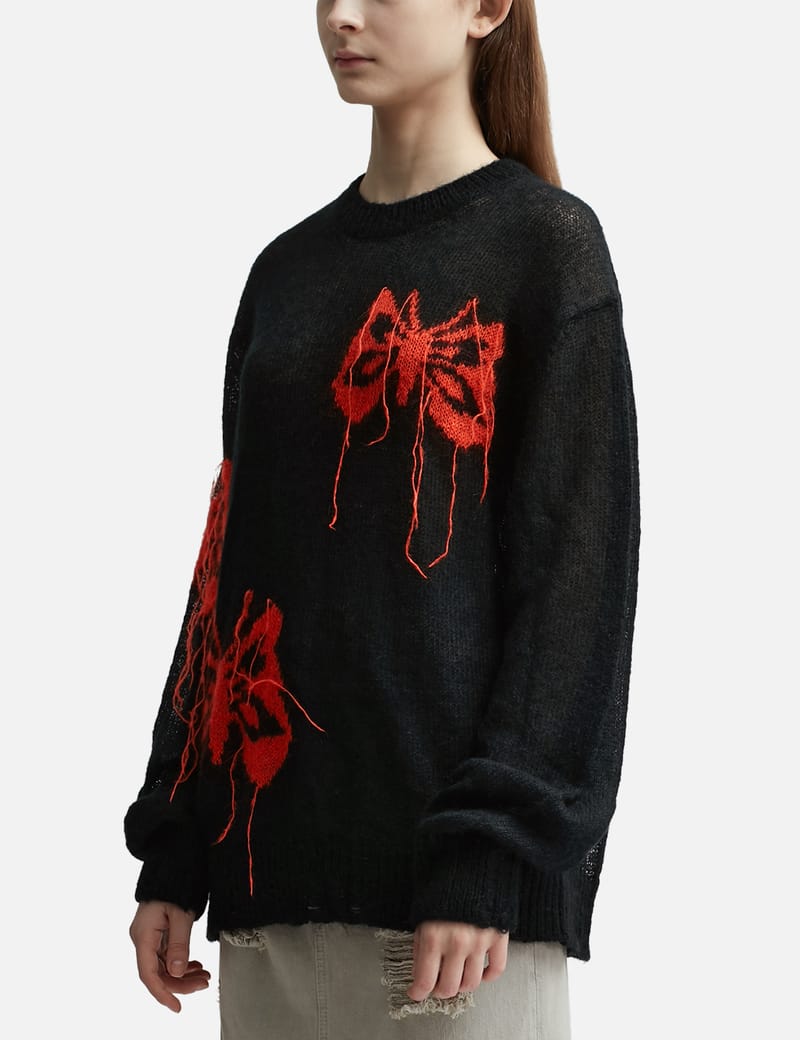 Black sweater outlet with butterfly