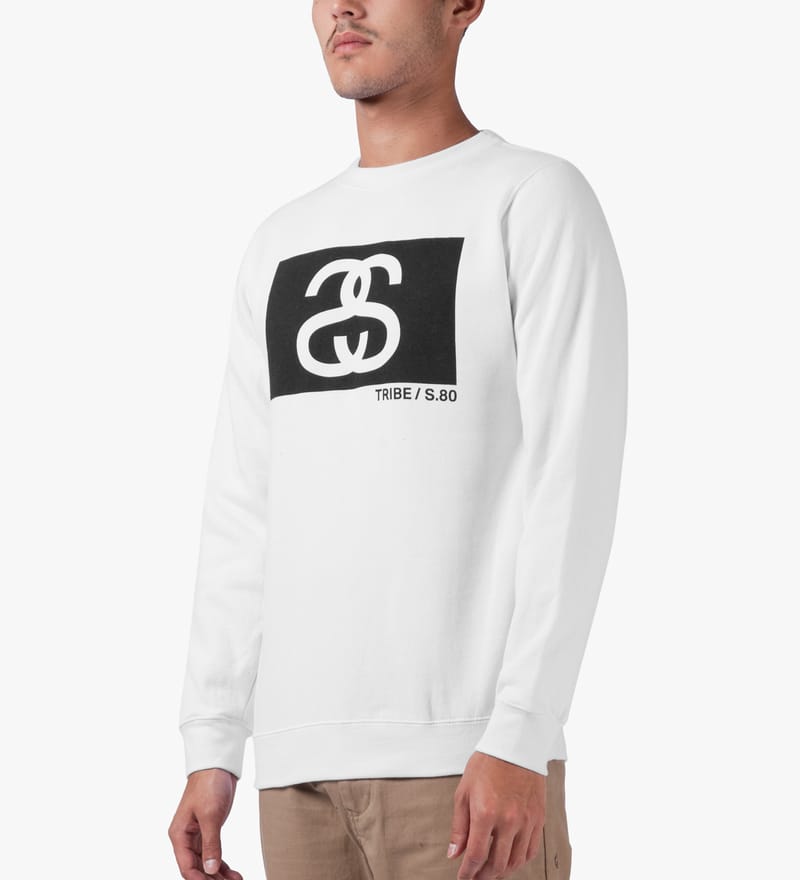 Stüssy - White S/S Tribe Box Crew Sweater | HBX - Globally Curated