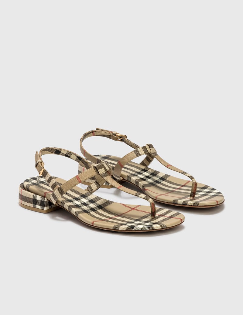 Burberry sandals cheap womens gold