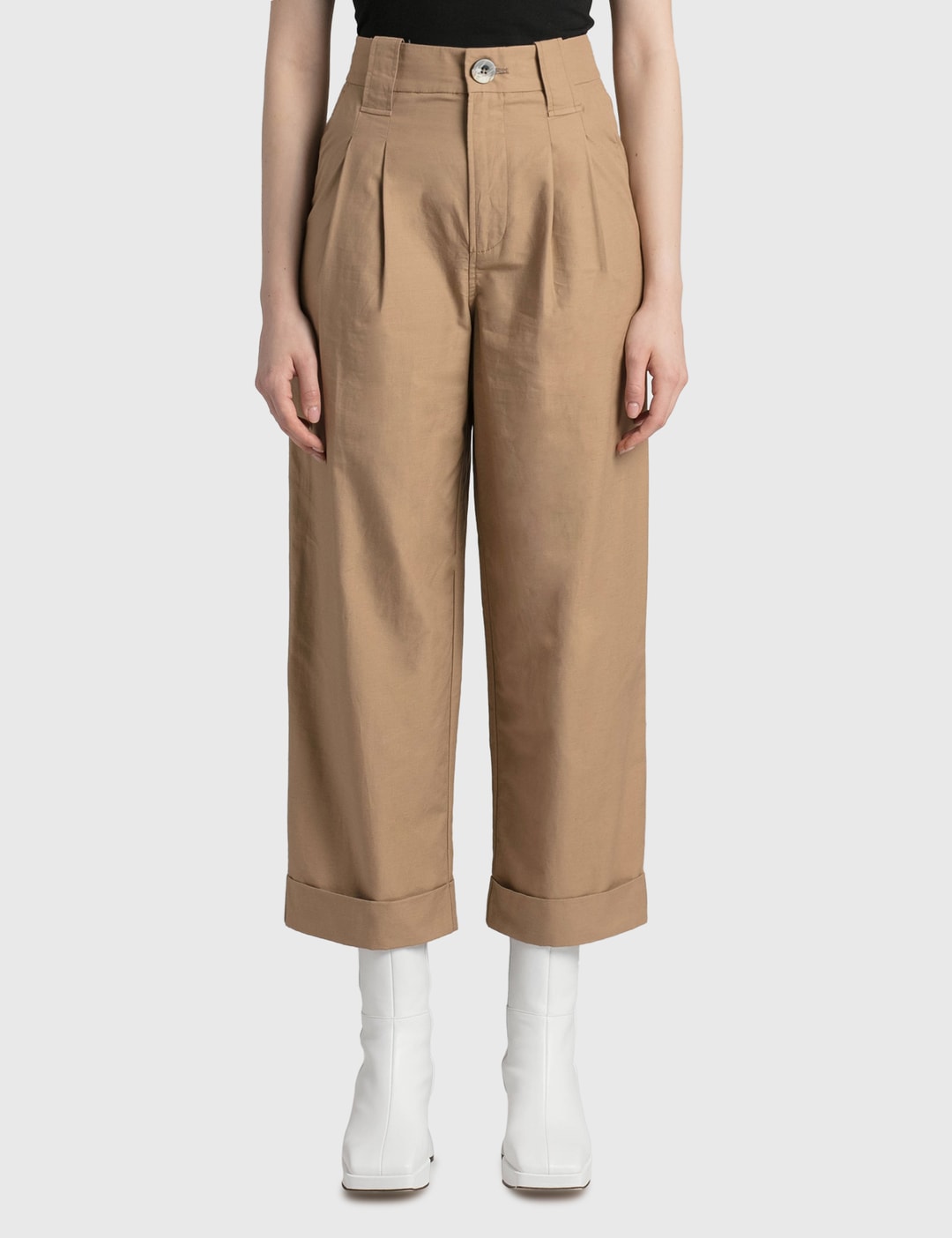Ganni Cotton Canvas Pants HBX Globally Curated Fashion and Lifestyle by Hypebeast