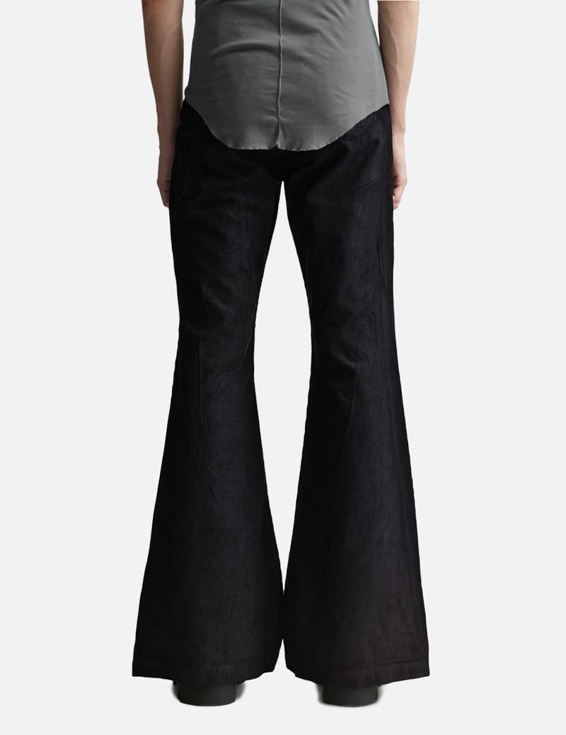 Rick Owens Drkshdw - BOLAN BOOTCUT IN BLACK FOIL CORDUROY