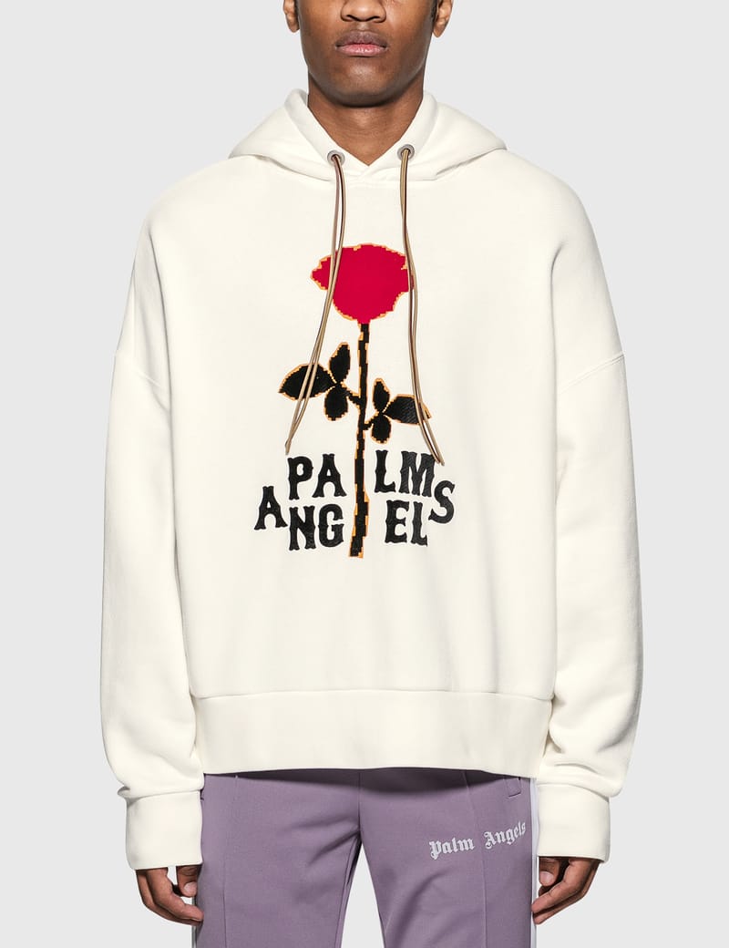 Palm Angels - Red Rose Hoodie | HBX - Globally Curated Fashion and
