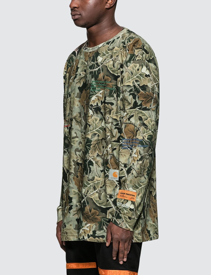 HERON PRESTON® - Heron Preston X Carhartt Camo L/S T-Shirt | HBX