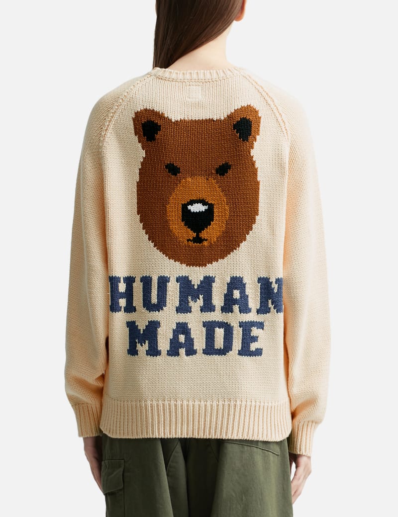 HUMAN MADE BEAR RAGLAN KNIT SWEATER-