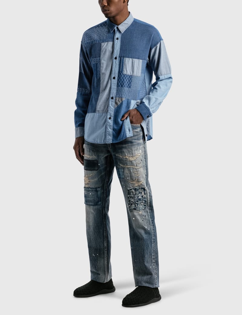 FDMTL - 3 Years Wash Boro Patchwork Shirt | HBX - Globally Curated