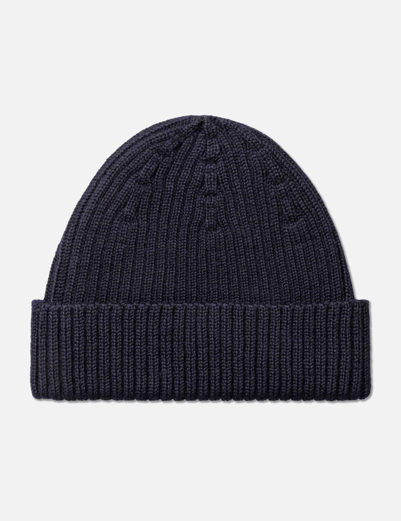 帽子 Maison Kitsune Chillax Fox Patch Beanie Maison Kitsuné - Bold Fox Head Patch Ribbed Beanie | HBX