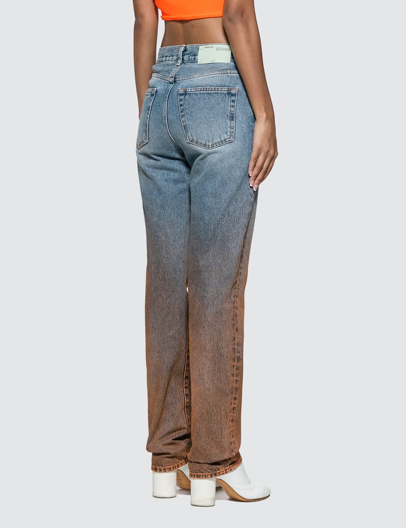 Off-White™ - Degrade Two-tone Jeans | HBX - Globally Curated Off-White™ - Degrade Two-tone Jeans | HBX - Globally Curated