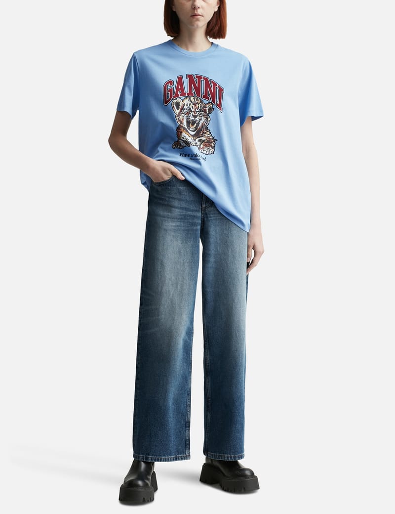 Ganni - Basic Jersey Tiger Relaxed T-Shirt | HBX
