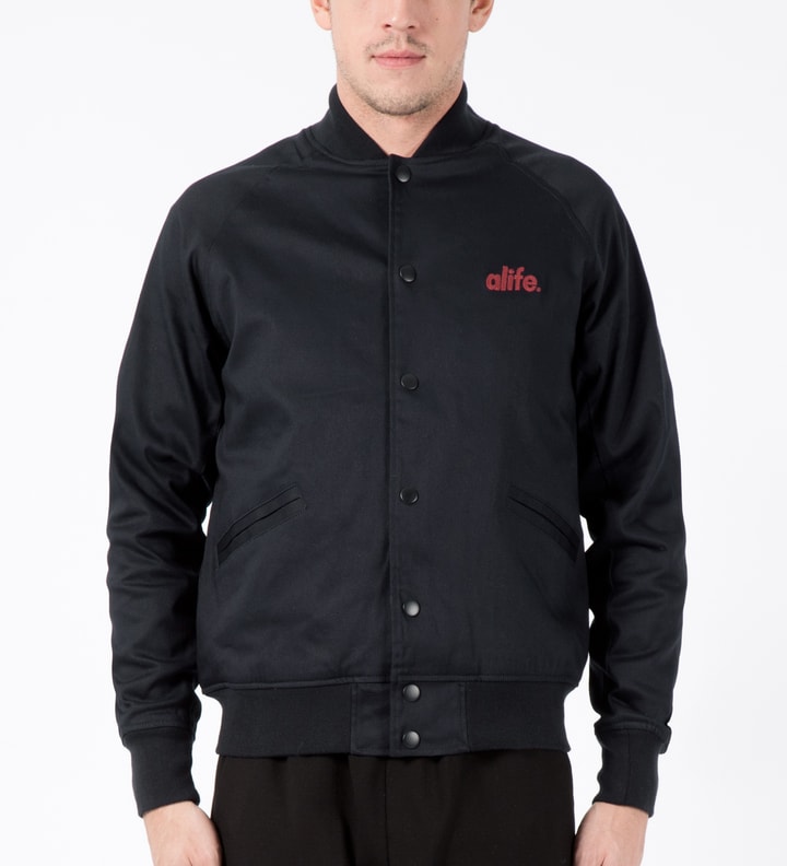 ALIFE - Blue Bareback Varsity Jacket | HBX - Globally Curated Fashion ...