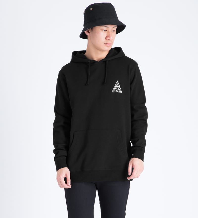 Huf Black Triangle Rose Pullover Hoodie HBX Globally Curated