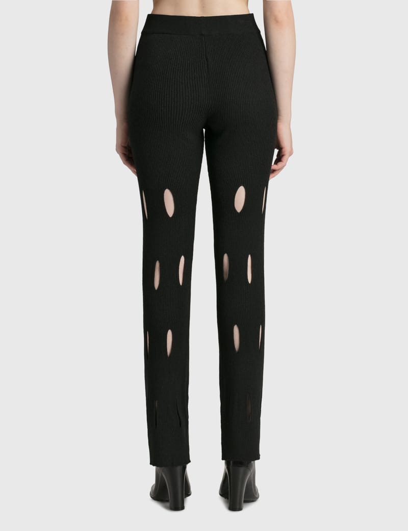 【OPEN YY】 CUT OUT KNIT PANTS BEIGE TheOpen Product Cut-Out Knit Pants Beige | Cultizm