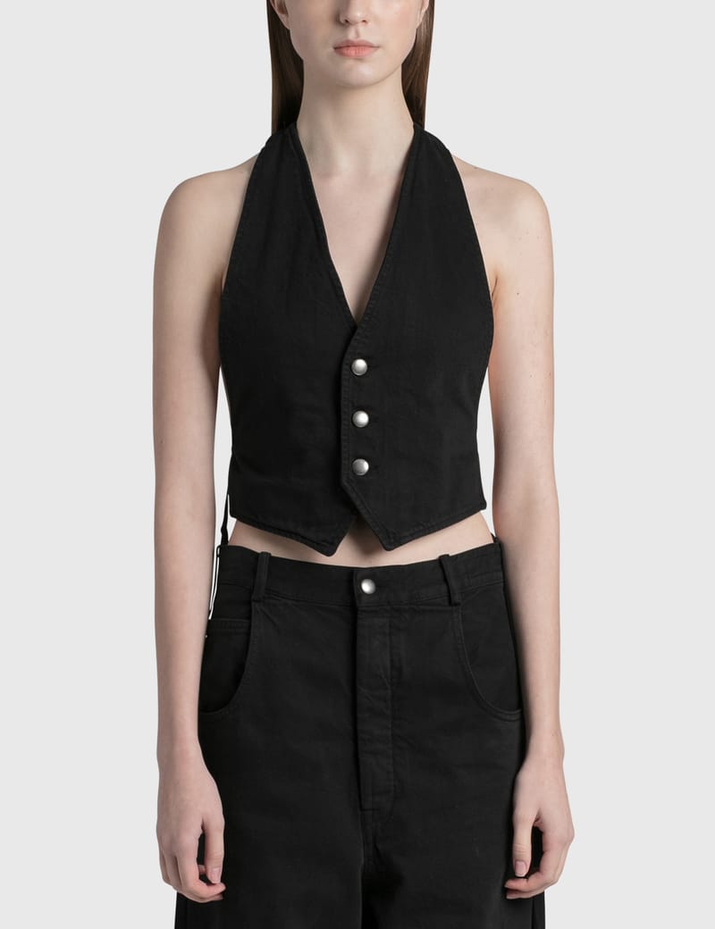 Ann Demeulemeester - Monique Micro Open Back Waistcoat | HBX