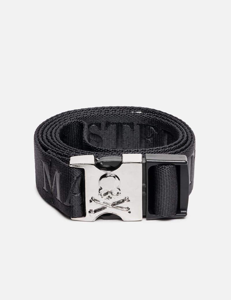 MASTER MIND ×YOBOSS Skull backle belt Mastermind Japan Men's Skull Logo Webbing Belt In Olive