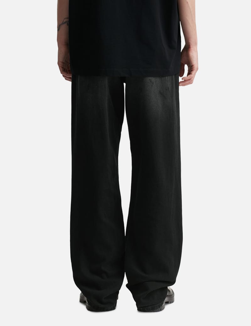 MM6 Maison Margiela Straight-Leg Jeans - Black washed denim, faded