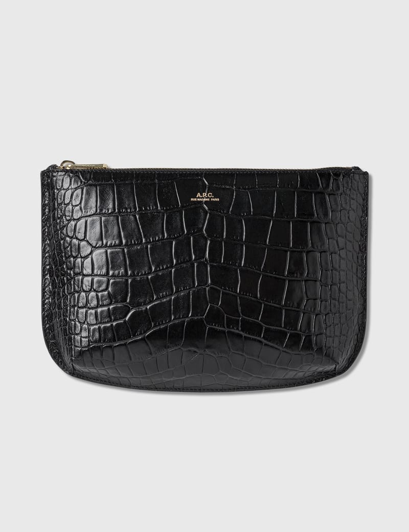 A.P.C. - Sarah Pouch In Embossed Croco | HBX - Globally Curated