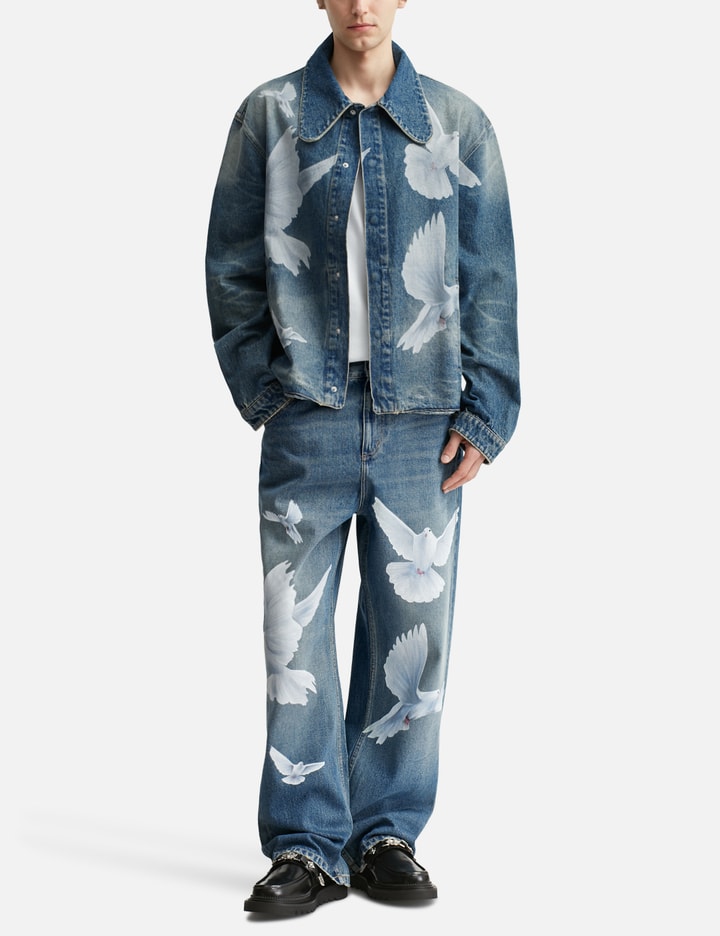3.Paradis Freedom Doves Jeans - Straight fit washed denim with iconic ...