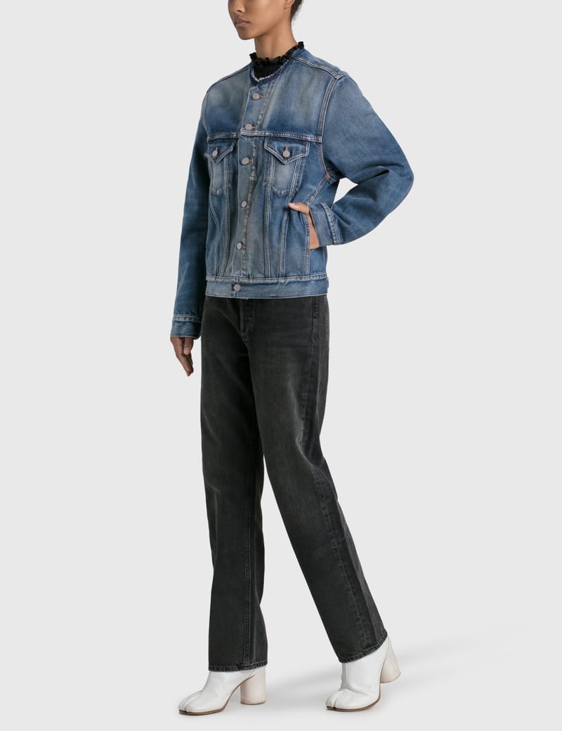 Maison Margiela - Collarless Denim Jacket | HBX - Globally Maison Margiela - Collarless Denim Jacket | HBX - Globally