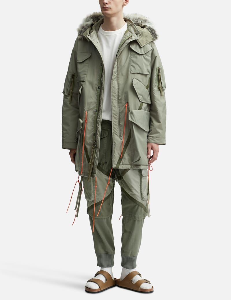 GREG LAUREN - Army Nylon Fishtail Jacket | HBX - Globally Curated