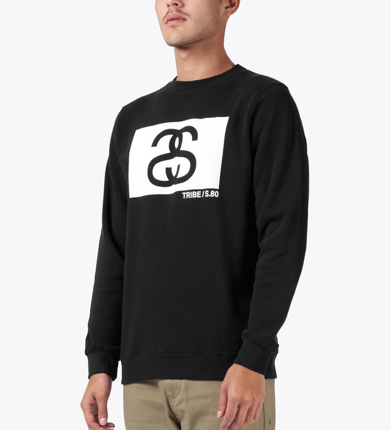 Stüssy - Black S/S Tribe Box Crew Sweater | HBX - Globally Curated