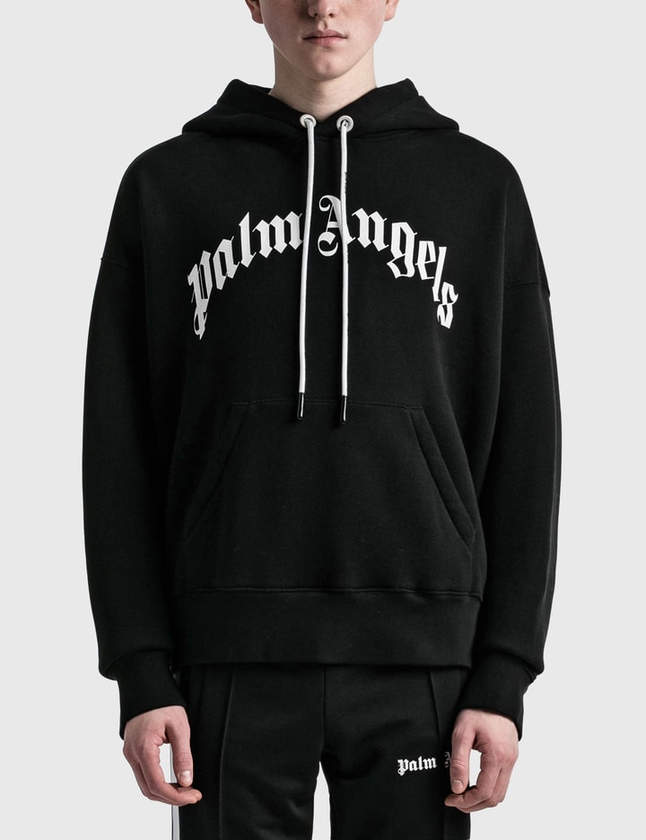 Palm Angels - Curved Logo Hoodie | HBX - Globally Curated Fashion and ...