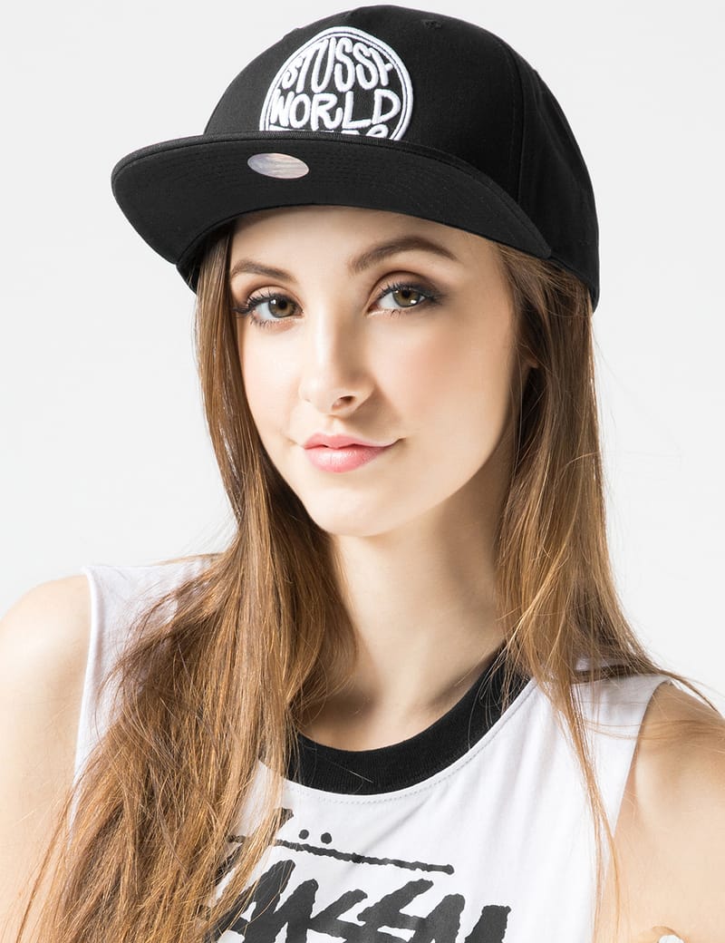 オールド　ステューシー　Stussy WORLD TRIBE キャップ ブラック Stüssy - Black World Tribe Cap | HBX