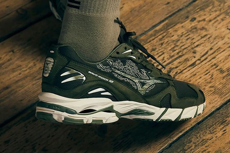 Maharishi Mizuno Wave Rider 10 Olive Release Date Hypebeast