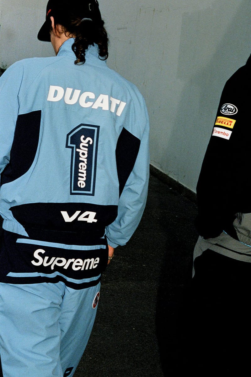 Supreme x Ducati Track Jacket Light Grey Supreme Ducati Track Pant